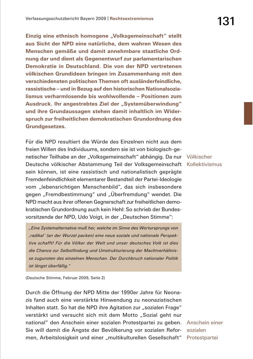 Seite 133 des Verfassungsschutzbericht 2009 Bayern