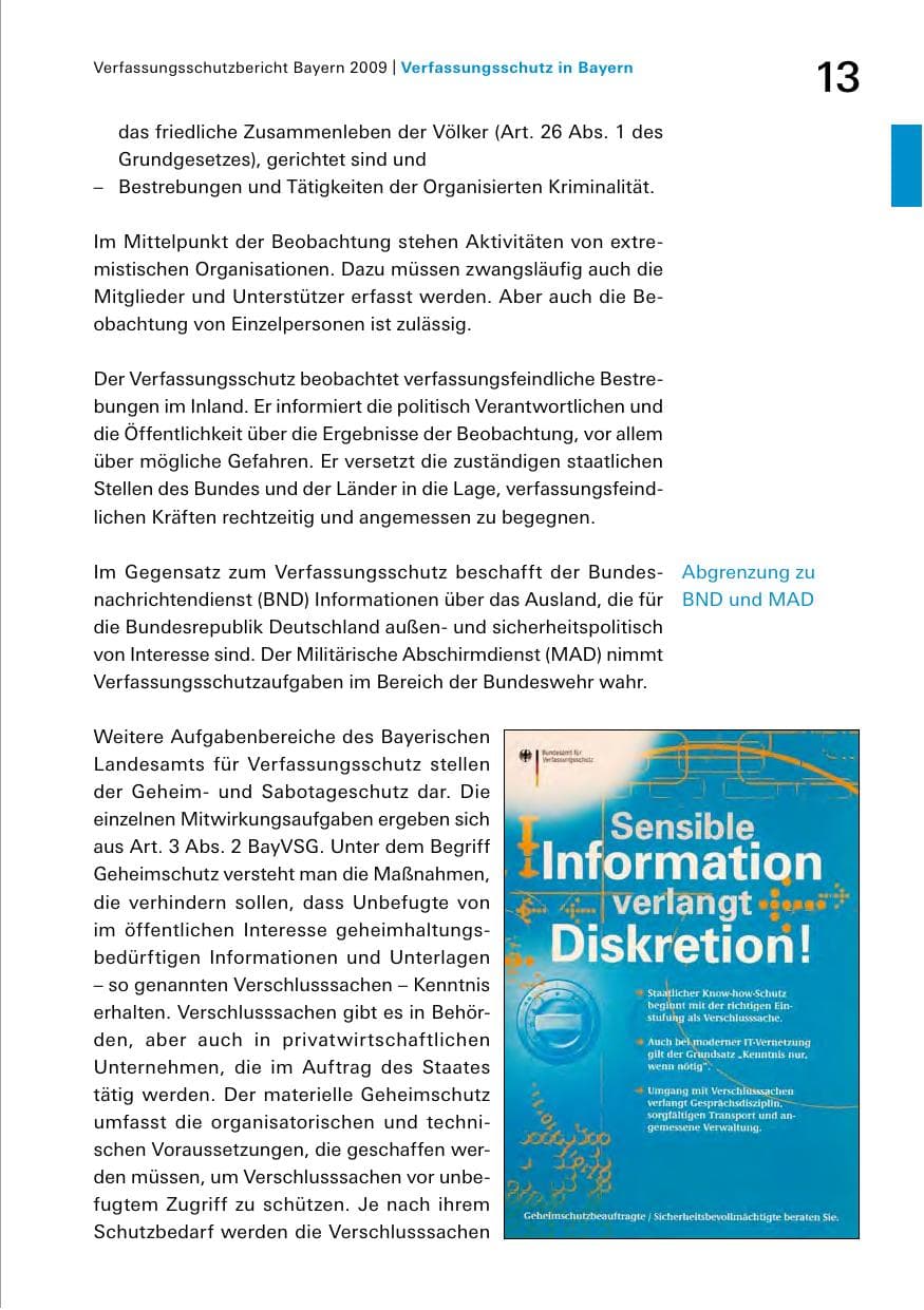 Seite 15 des Verfassungsschutzbericht 2009 Bayern