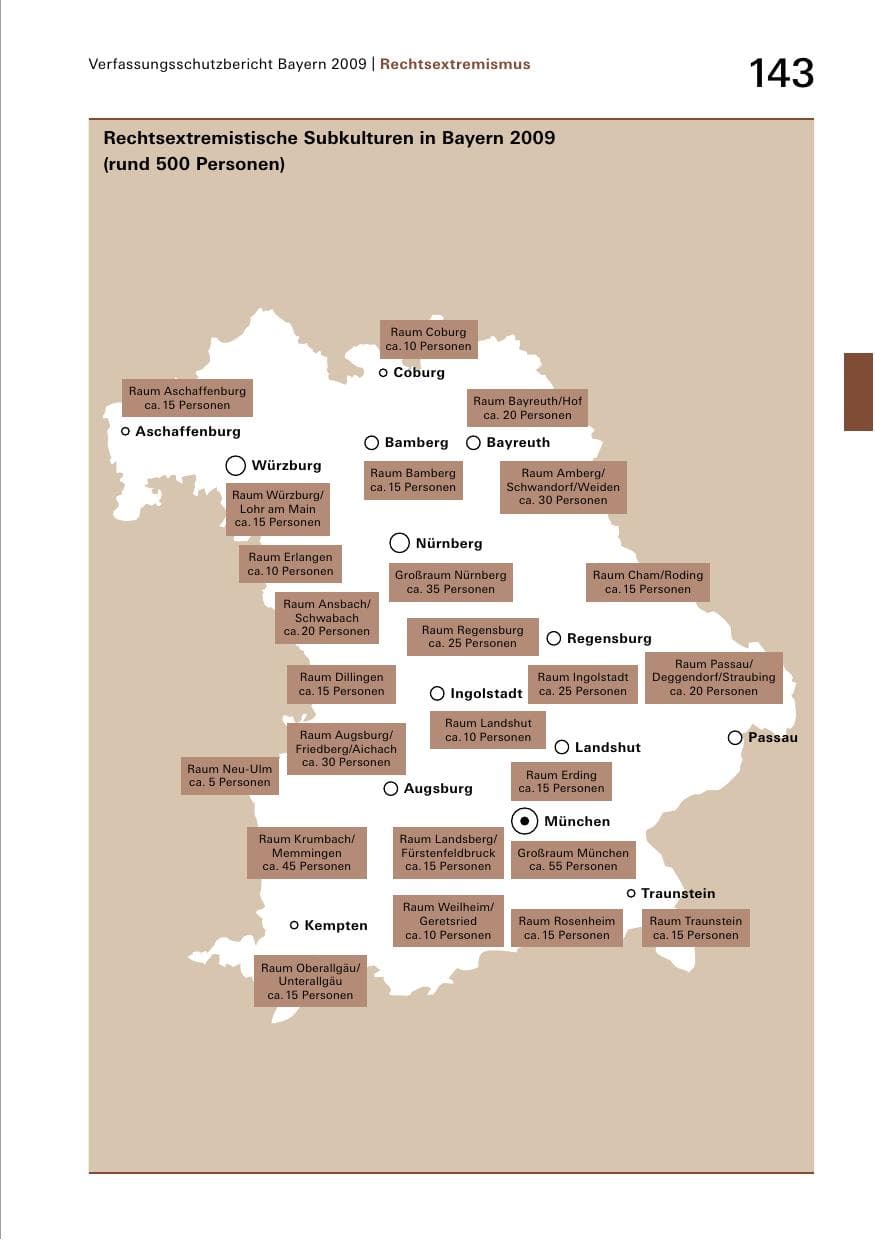 Seite 145 des Verfassungsschutzbericht 2009 Bayern