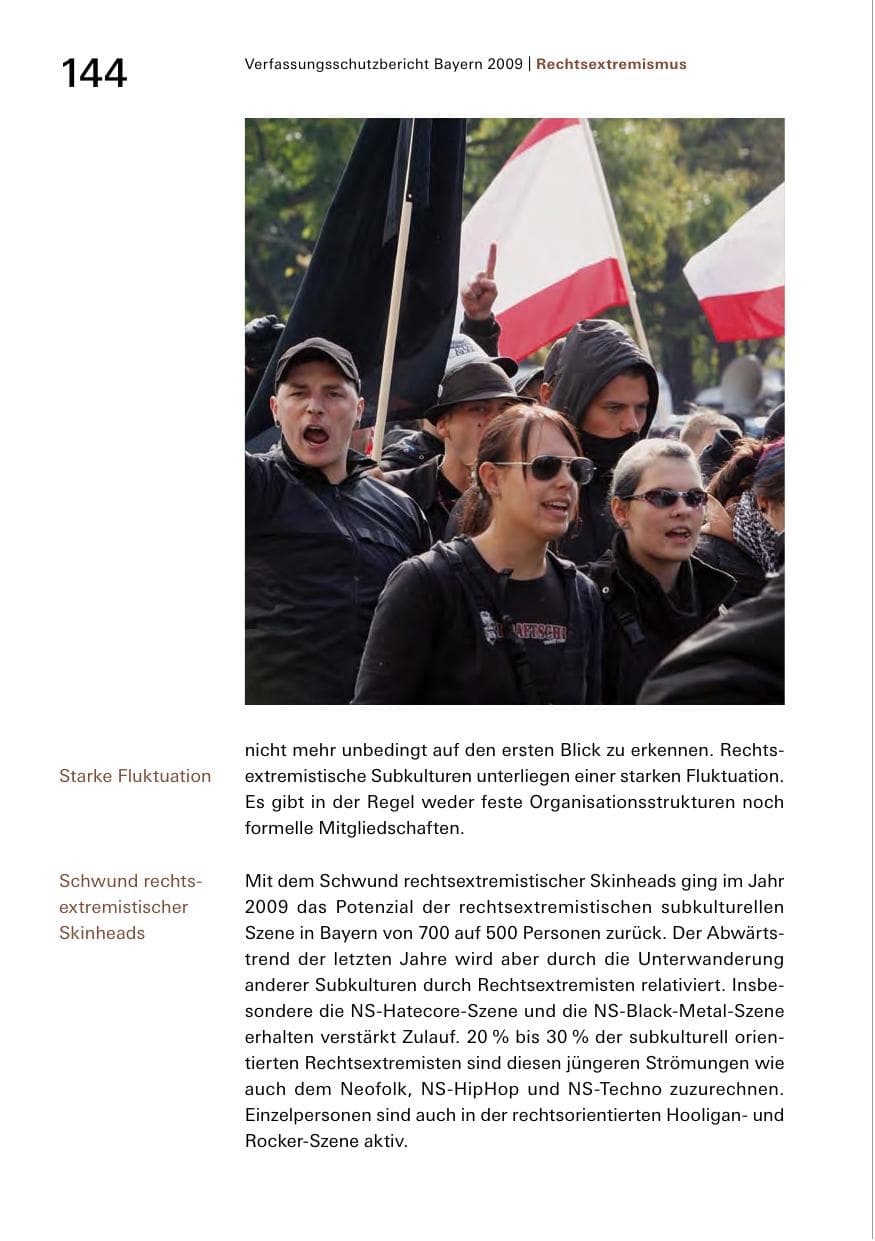 Seite 146 des Verfassungsschutzbericht 2009 Bayern