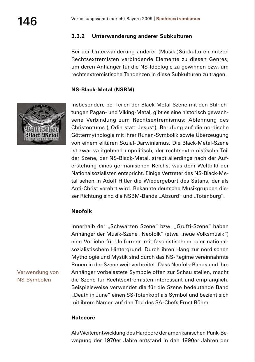 Seite 148 des Verfassungsschutzbericht 2009 Bayern