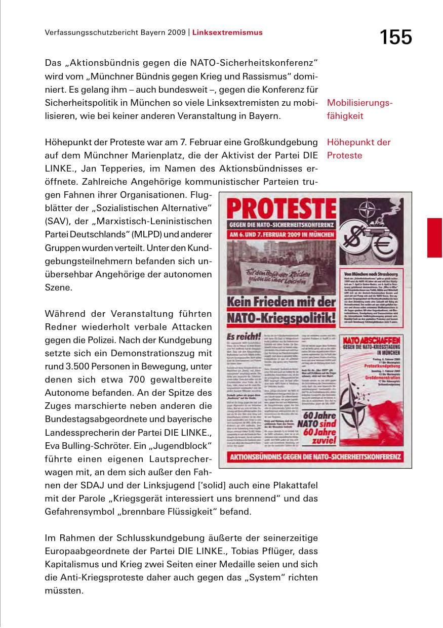 Seite 157 des Verfassungsschutzbericht 2009 Bayern