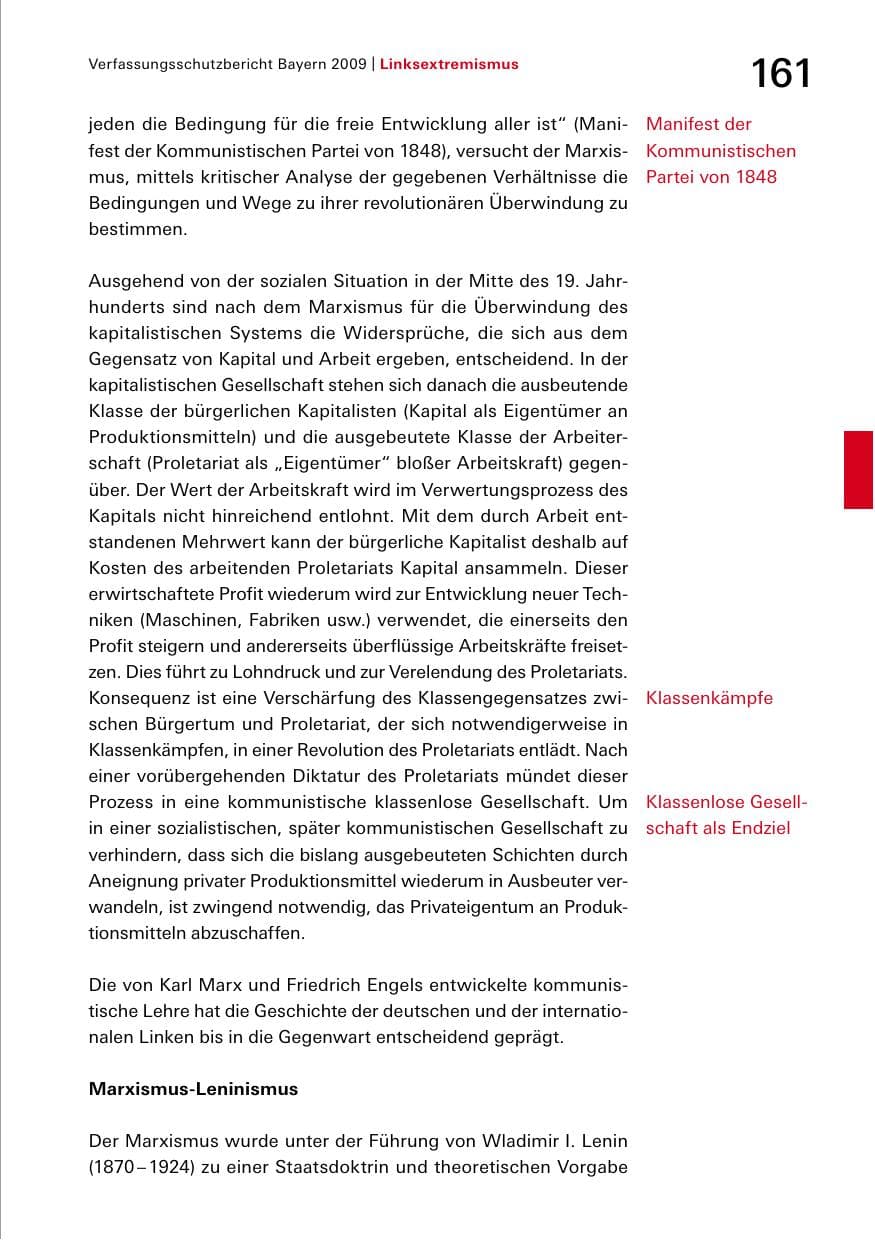 Seite 163 des Verfassungsschutzbericht 2009 Bayern