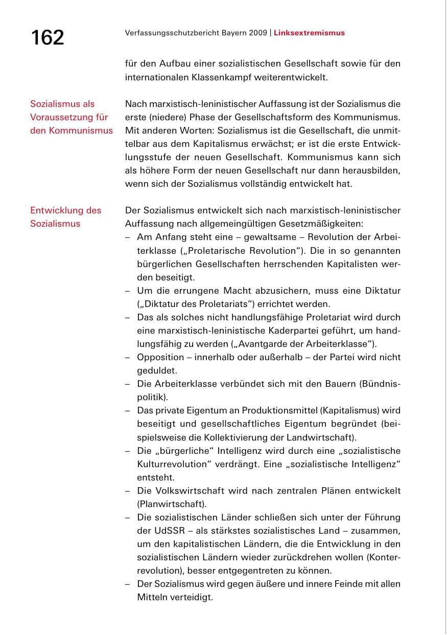 Seite 164 des Verfassungsschutzbericht 2009 Bayern