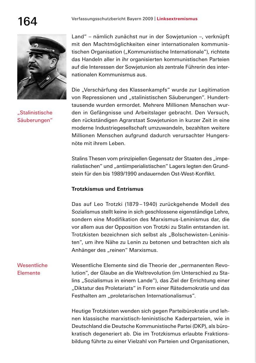 Seite 166 des Verfassungsschutzbericht 2009 Bayern