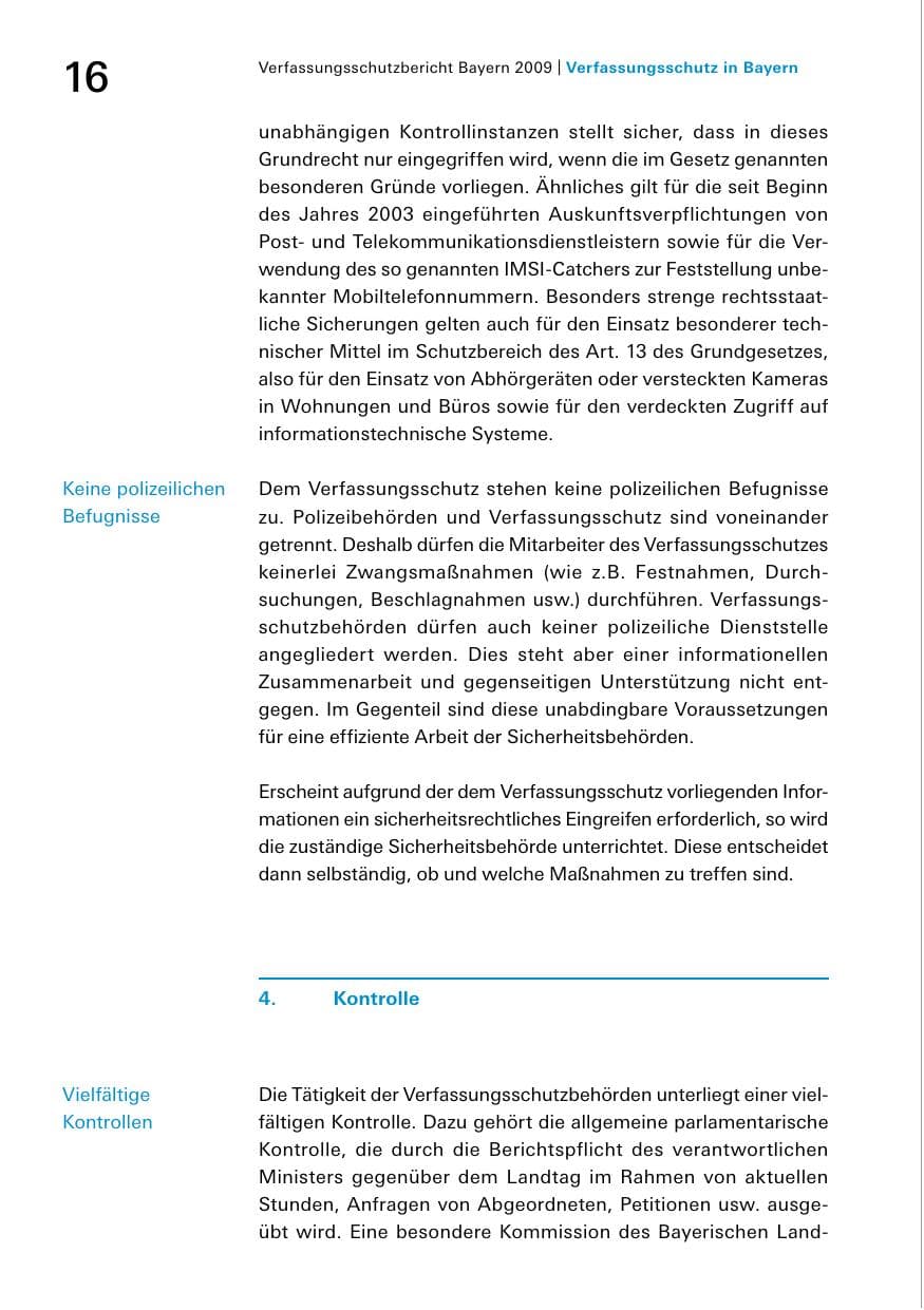 Seite 18 des Verfassungsschutzbericht 2009 Bayern