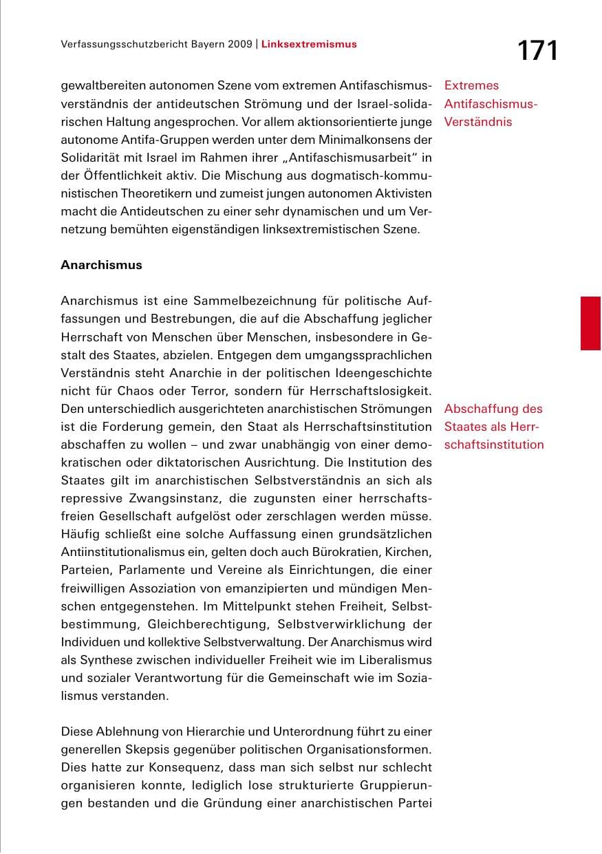 Seite 173 des Verfassungsschutzbericht 2009 Bayern