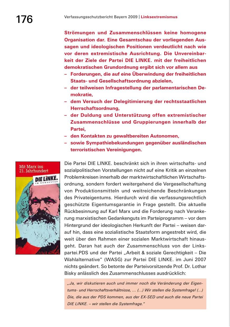 Seite 178 des Verfassungsschutzbericht 2009 Bayern