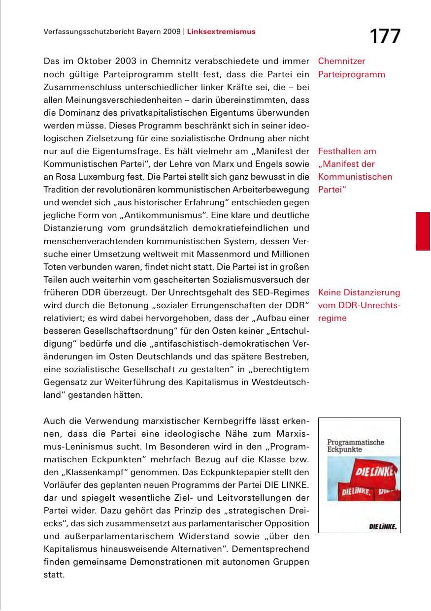 Seite 179 des Verfassungsschutzbericht 2009 Bayern