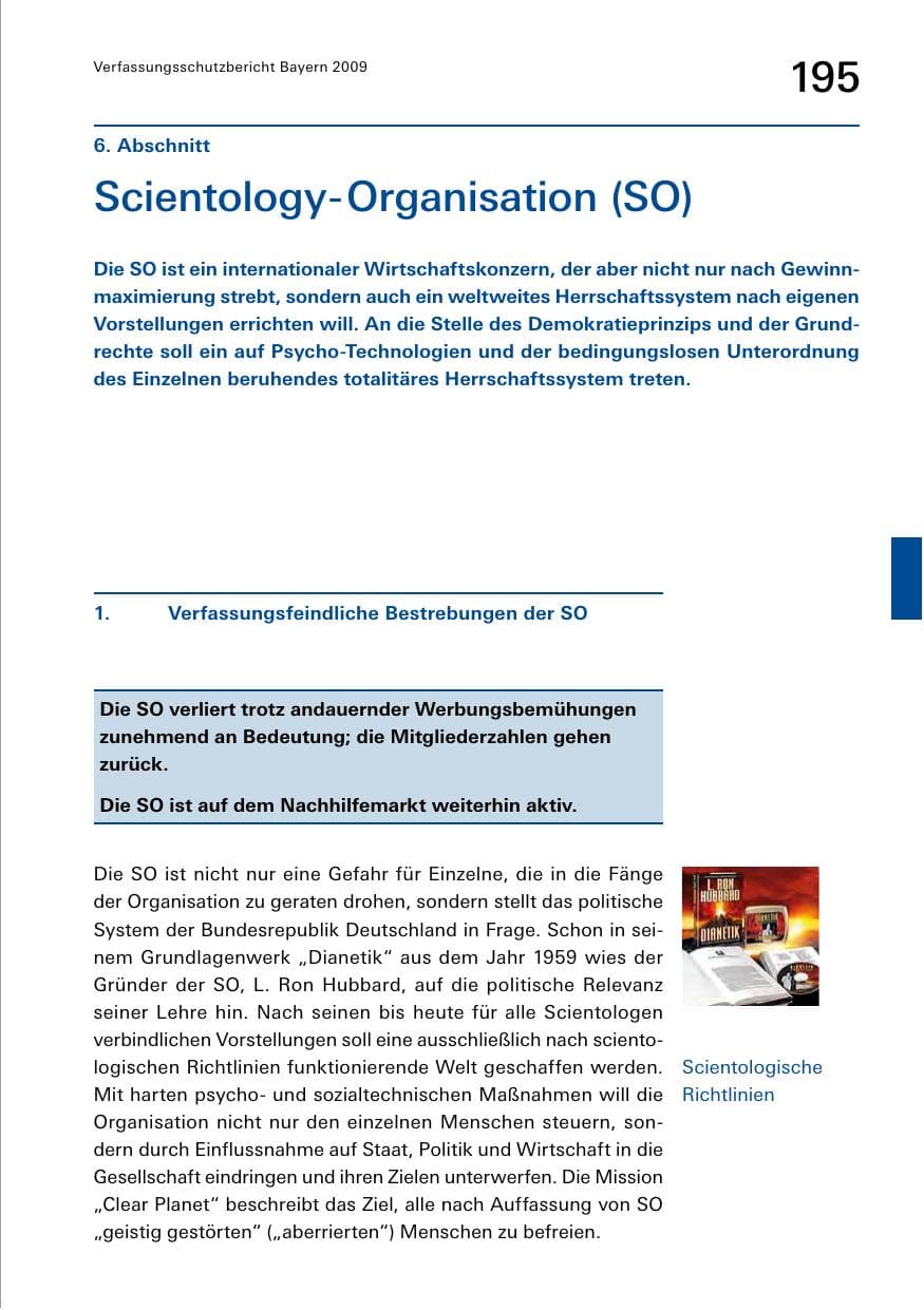 Seite 197 des Verfassungsschutzbericht 2009 Bayern