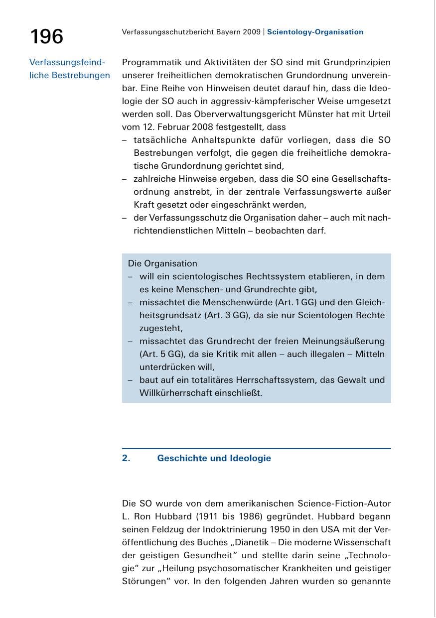 Seite 198 des Verfassungsschutzbericht 2009 Bayern