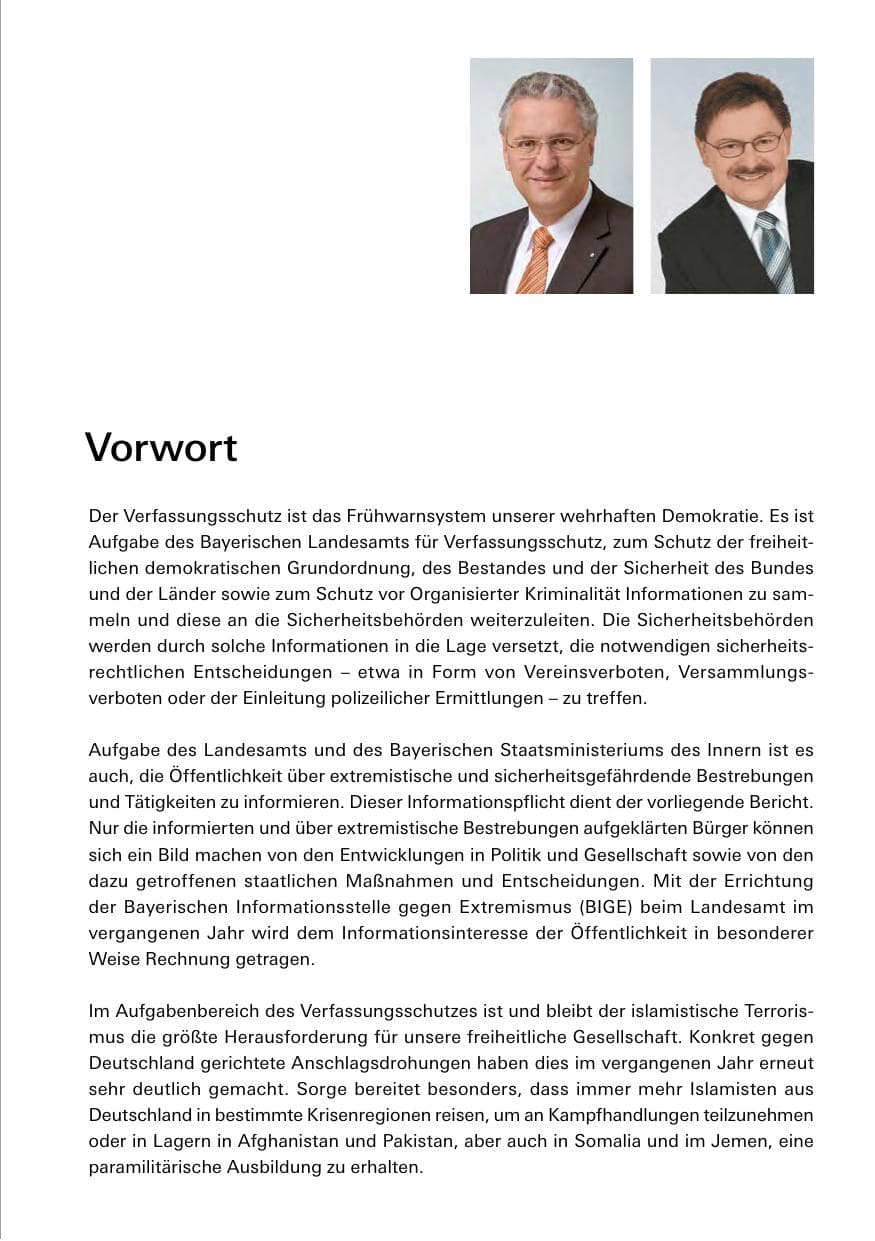 Seite 3 des Verfassungsschutzbericht 2009 Bayern