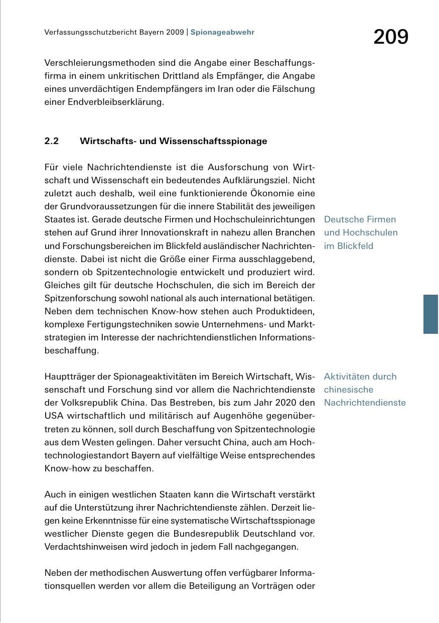 Seite 211 des Verfassungsschutzbericht 2009 Bayern