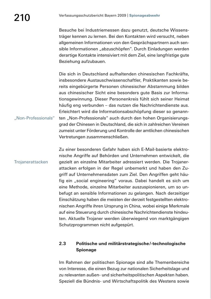 Seite 212 des Verfassungsschutzbericht 2009 Bayern