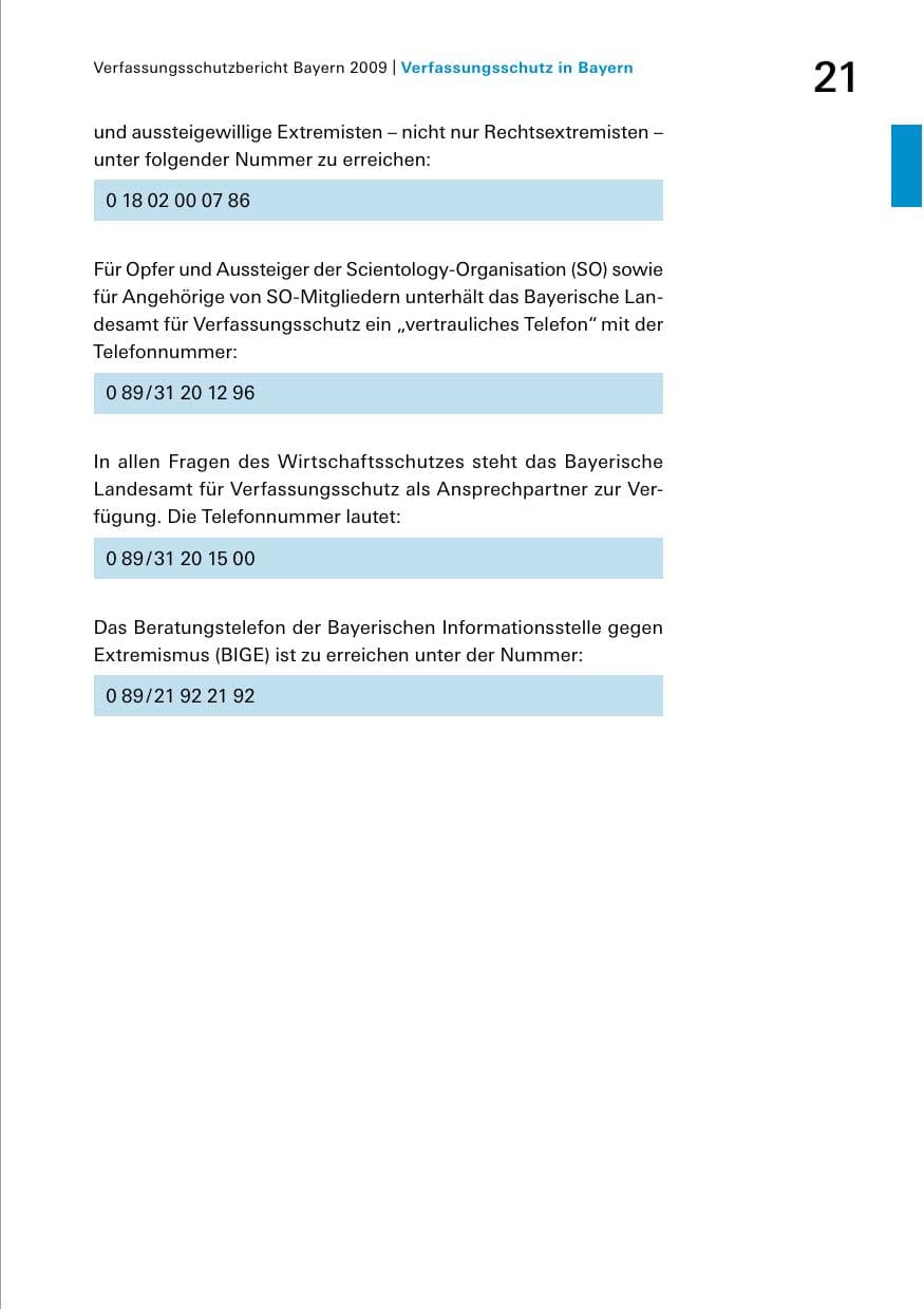 Seite 23 des Verfassungsschutzbericht 2009 Bayern