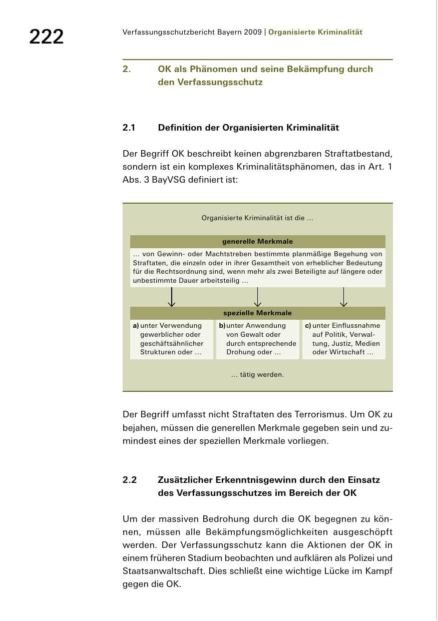 Seite 224 des Verfassungsschutzbericht 2009 Bayern