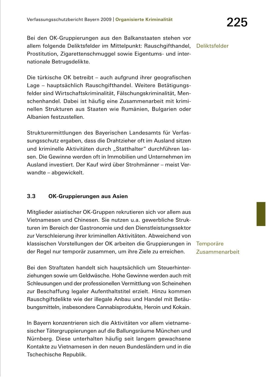 Seite 227 des Verfassungsschutzbericht 2009 Bayern
