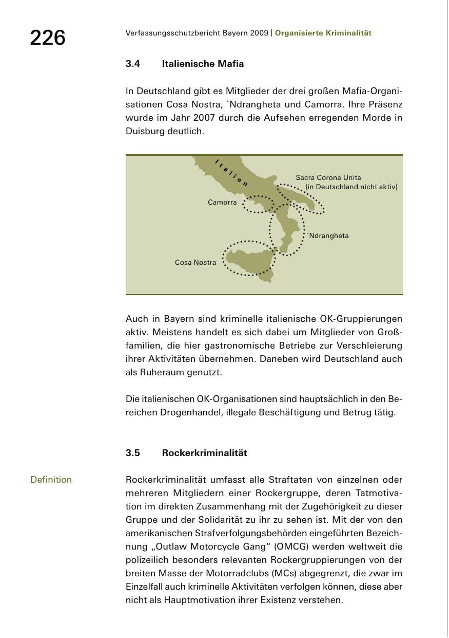 Seite 228 des Verfassungsschutzbericht 2009 Bayern