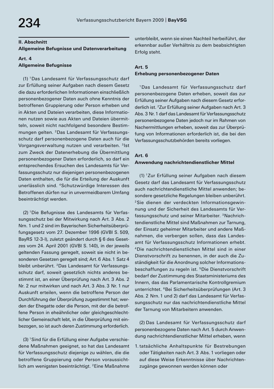 Seite 236 des Verfassungsschutzbericht 2009 Bayern