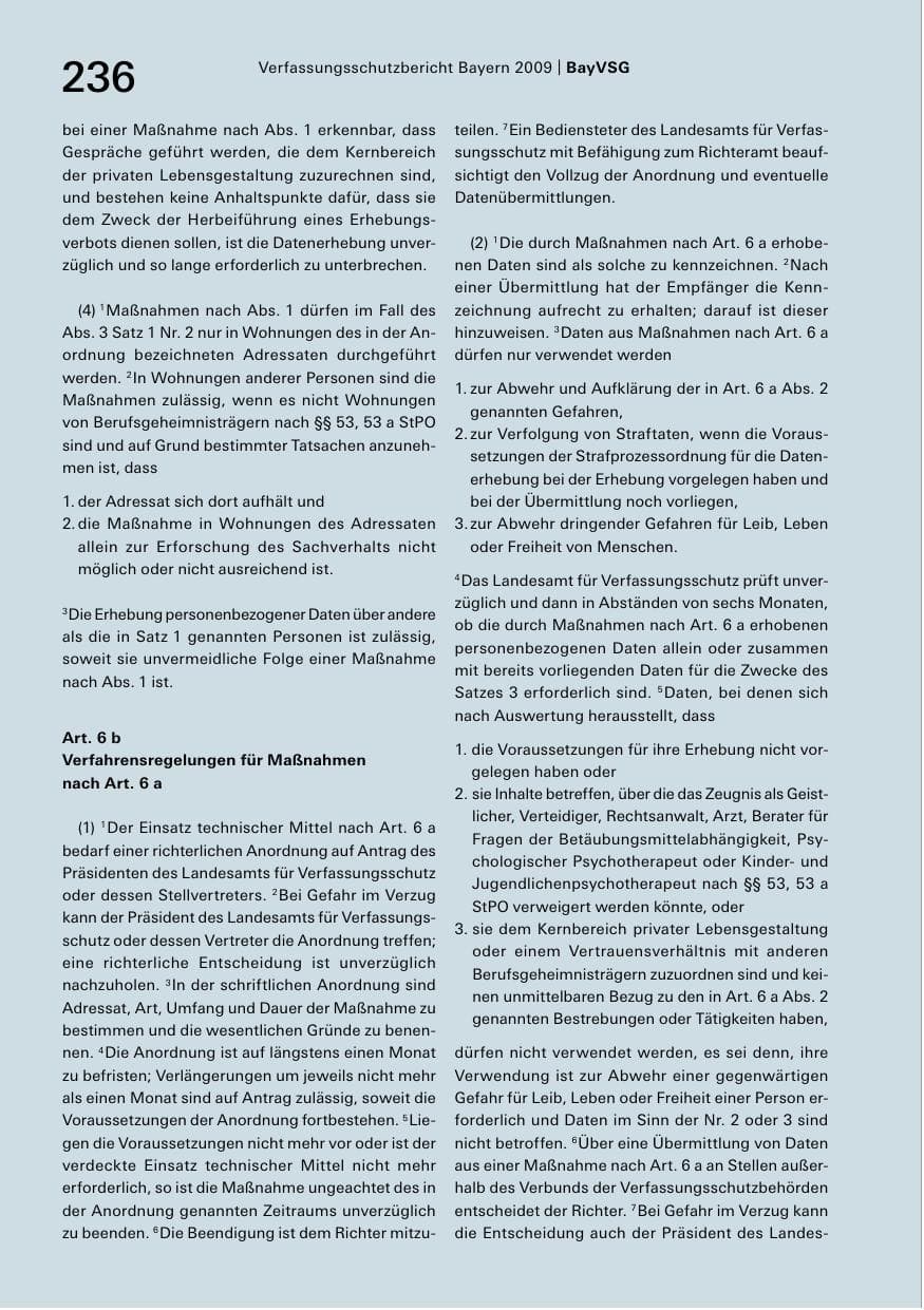 Seite 238 des Verfassungsschutzbericht 2009 Bayern