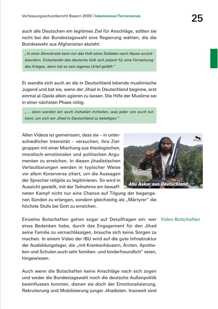 Seite 27 des Verfassungsschutzbericht 2009 Bayern