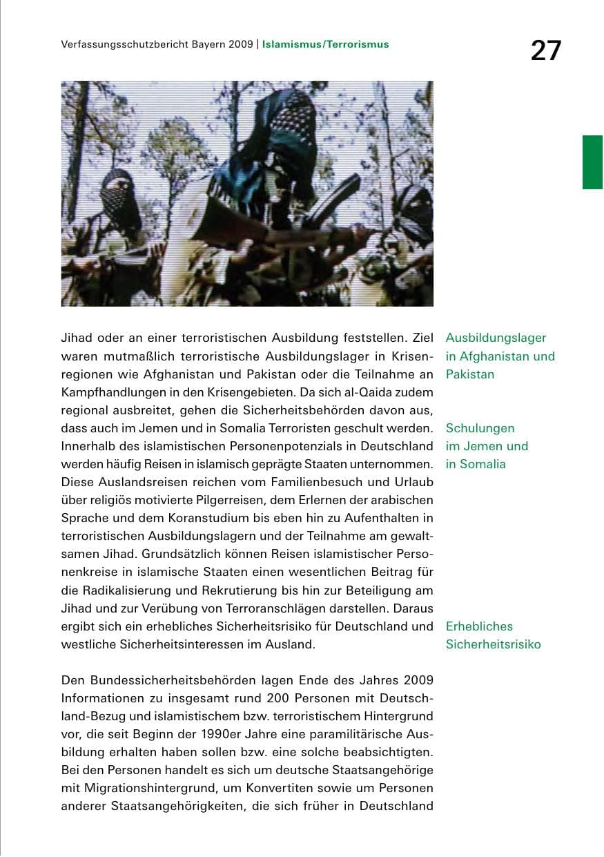 Seite 29 des Verfassungsschutzbericht 2009 Bayern