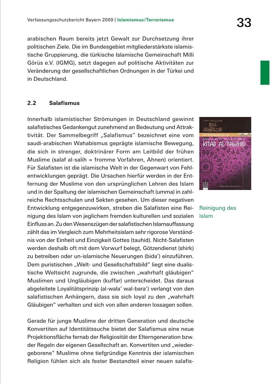 Seite 35 des Verfassungsschutzbericht 2009 Bayern