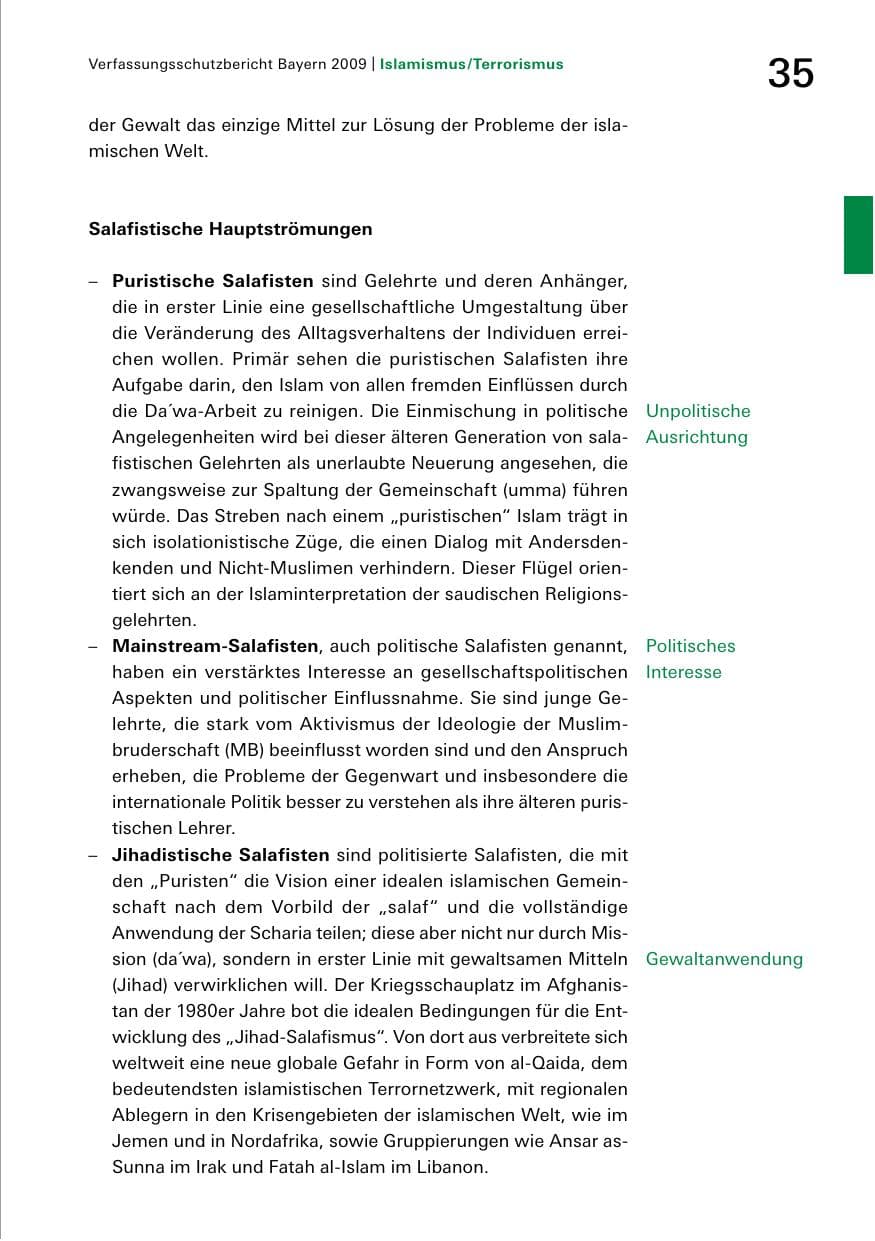 Seite 37 des Verfassungsschutzbericht 2009 Bayern