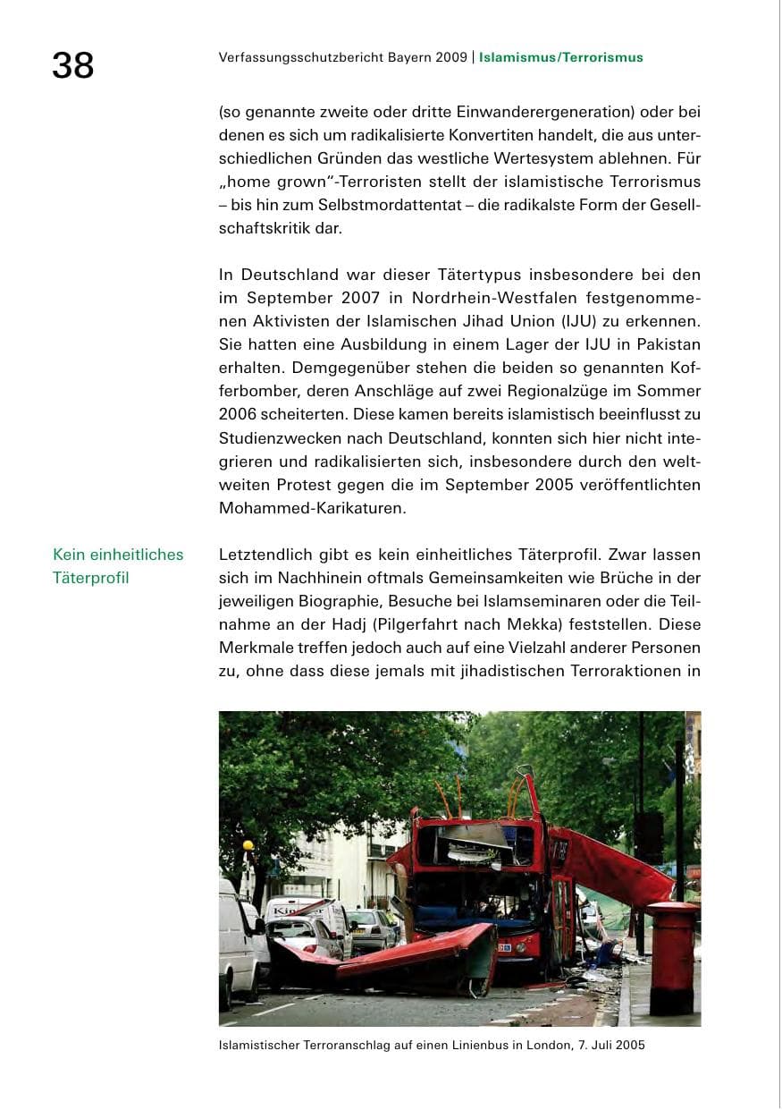 Seite 40 des Verfassungsschutzbericht 2009 Bayern