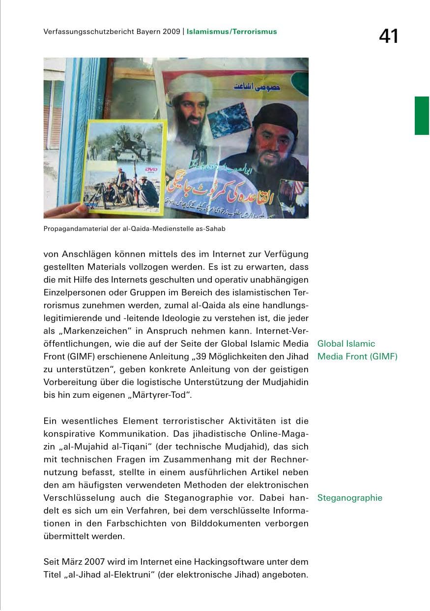 Seite 43 des Verfassungsschutzbericht 2009 Bayern
