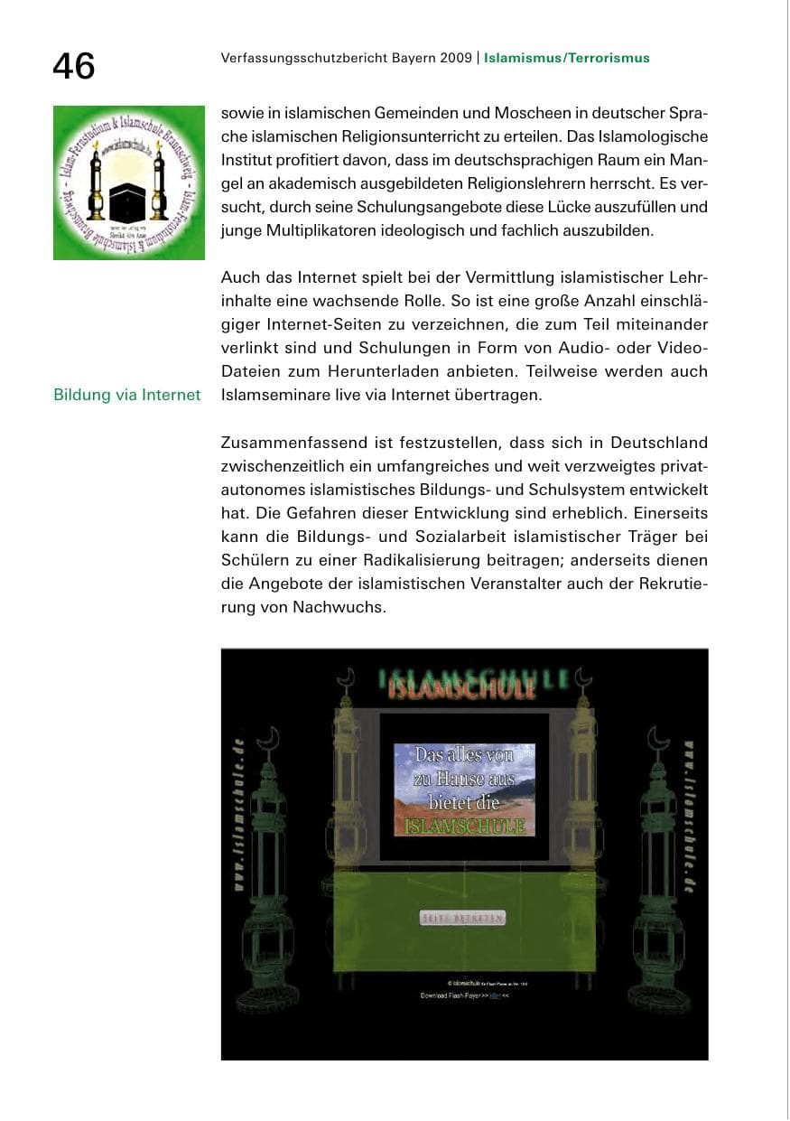 Seite 48 des Verfassungsschutzbericht 2009 Bayern