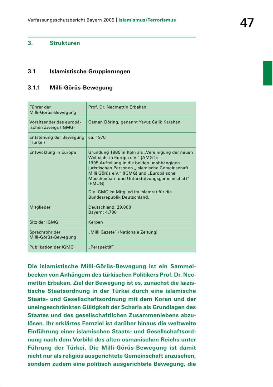 Seite 49 des Verfassungsschutzbericht 2009 Bayern