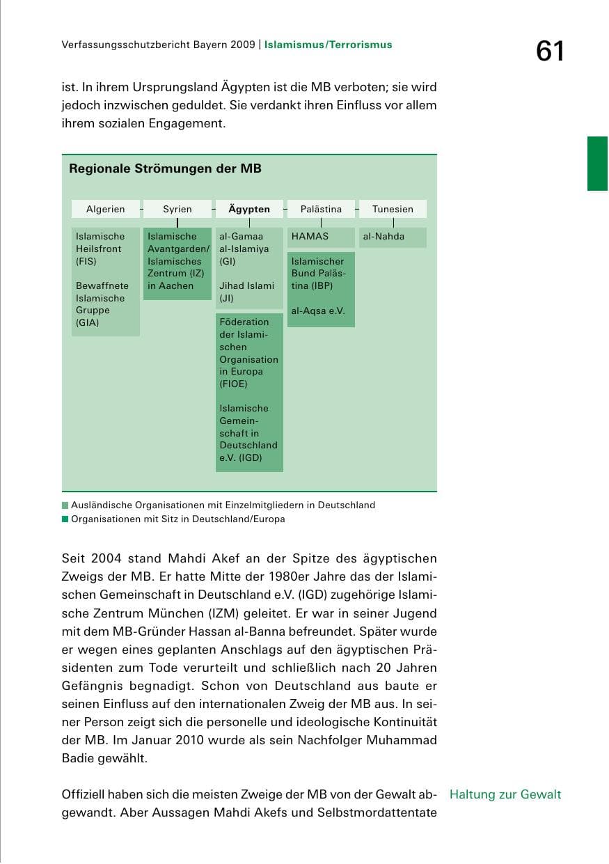 Seite 63 des Verfassungsschutzbericht 2009 Bayern
