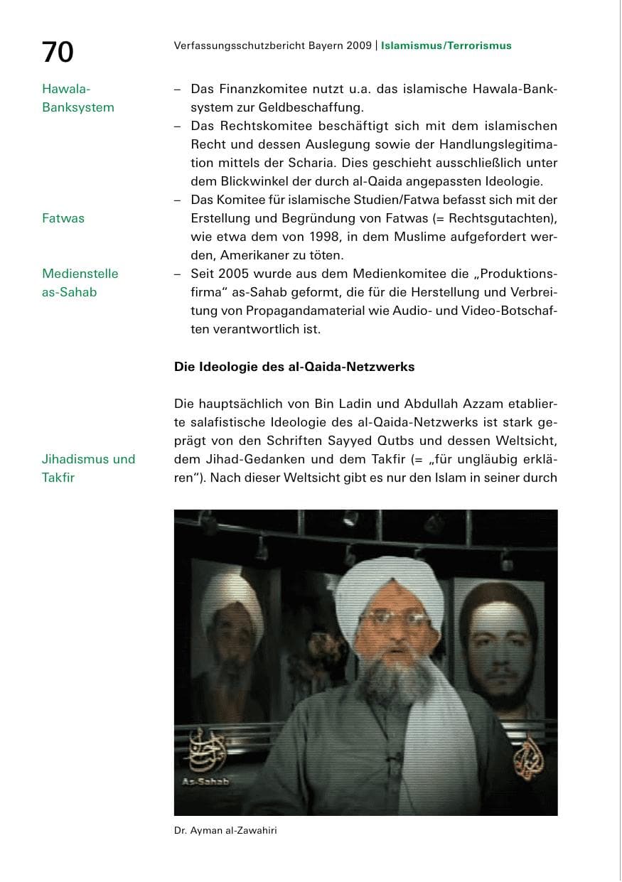 Seite 72 des Verfassungsschutzbericht 2009 Bayern