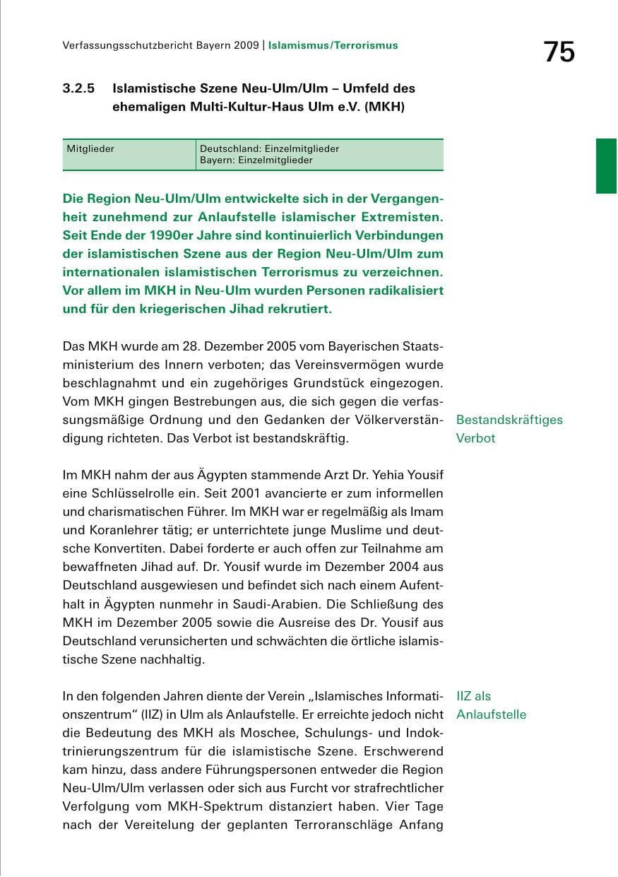 Seite 77 des Verfassungsschutzbericht 2009 Bayern