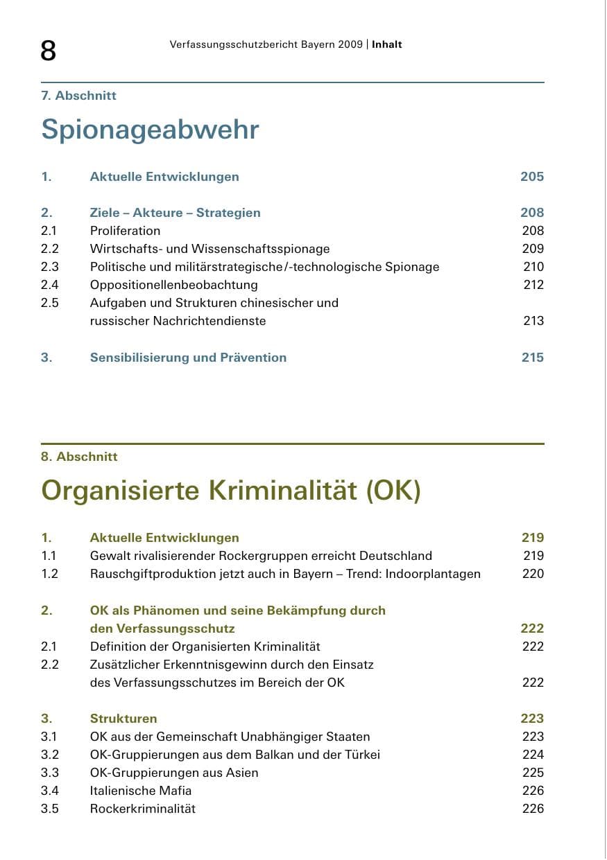 Seite 10 des Verfassungsschutzbericht 2009 Bayern