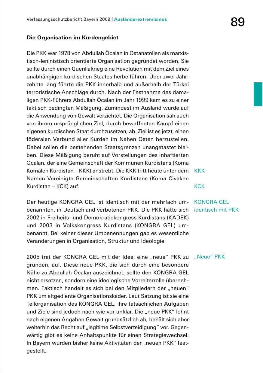 Seite 91 des Verfassungsschutzbericht 2009 Bayern