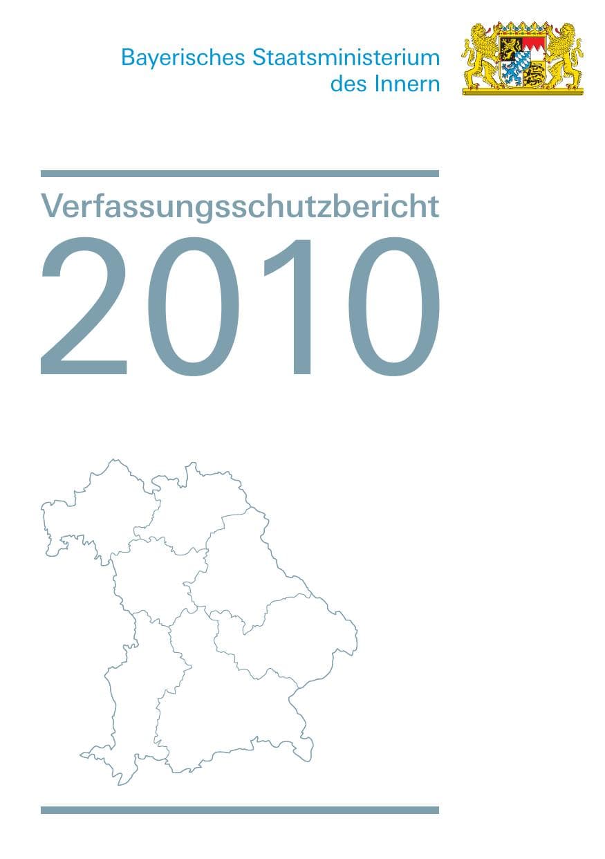Seite 1 des Verfassungsschutzbericht 2010 Bayern