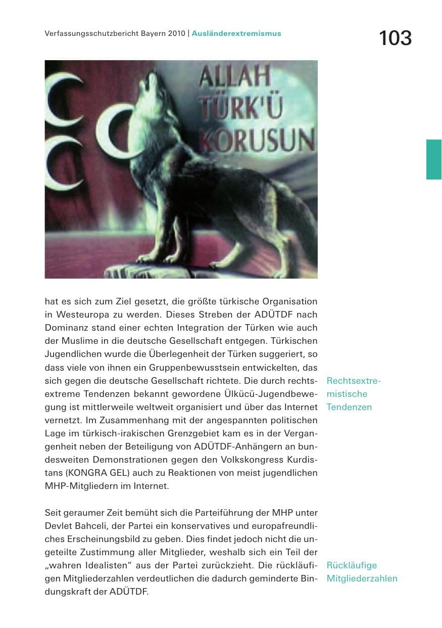 Seite 105 des Verfassungsschutzbericht 2010 Bayern