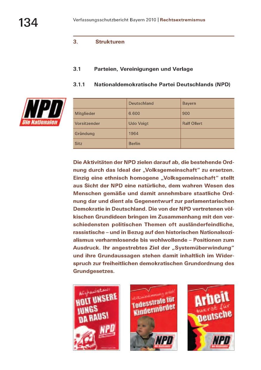 Seite 136 des Verfassungsschutzbericht 2010 Bayern