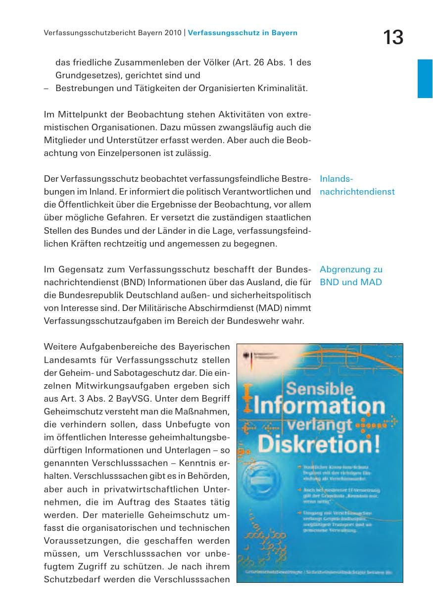 Seite 15 des Verfassungsschutzbericht 2010 Bayern