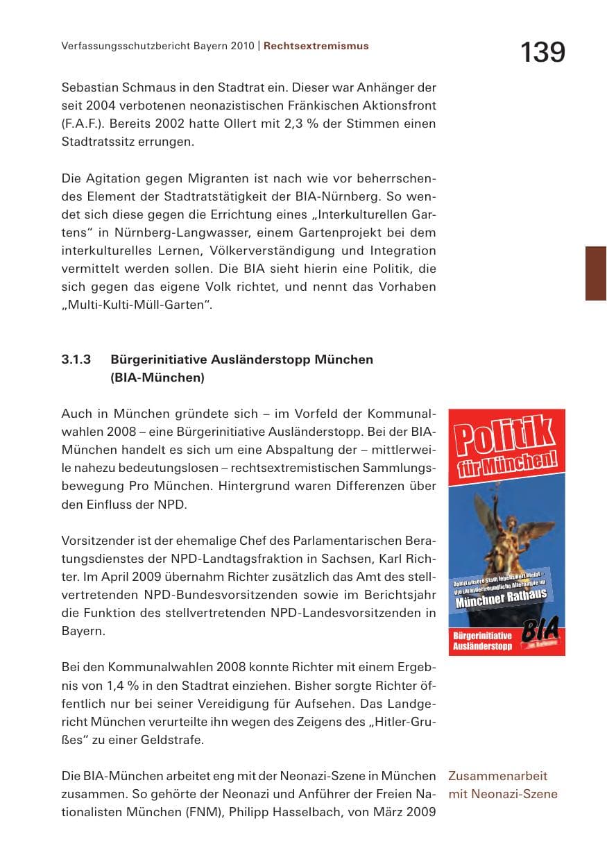 Seite 141 des Verfassungsschutzbericht 2010 Bayern