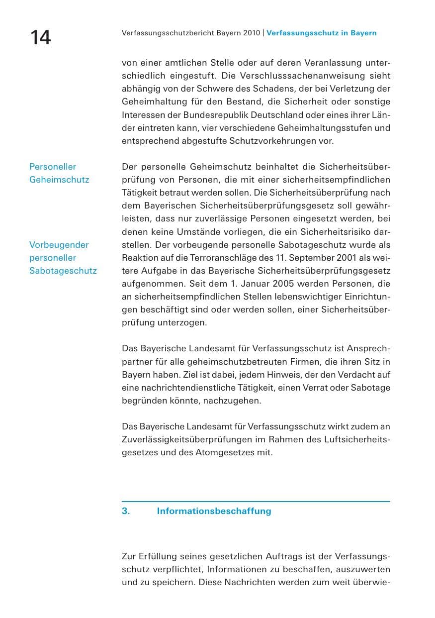 Seite 16 des Verfassungsschutzbericht 2010 Bayern