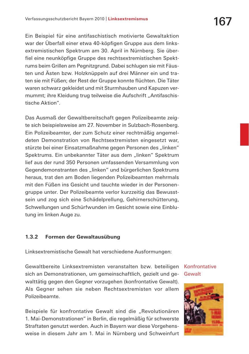 Seite 169 des Verfassungsschutzbericht 2010 Bayern