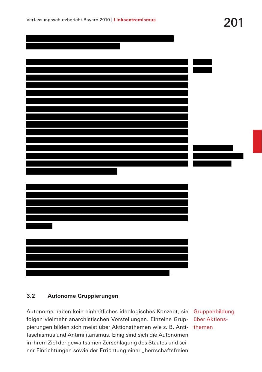 Seite 203 des Verfassungsschutzbericht 2010 Bayern