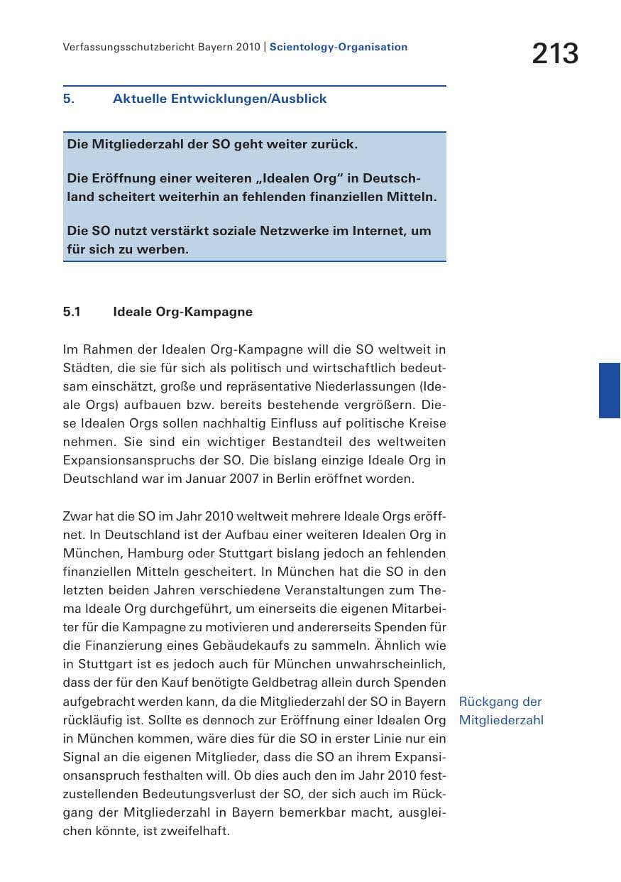 Seite 215 des Verfassungsschutzbericht 2010 Bayern