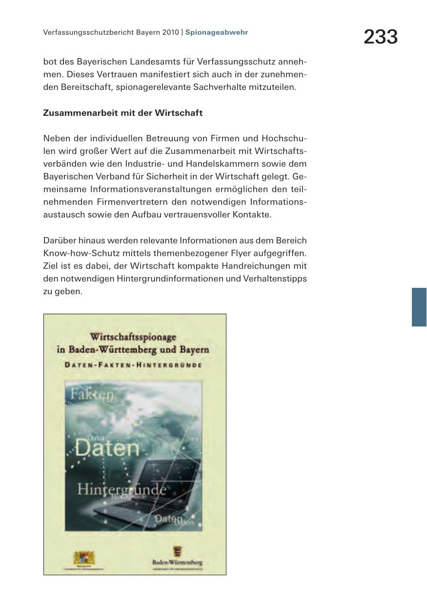 Seite 235 des Verfassungsschutzbericht 2010 Bayern