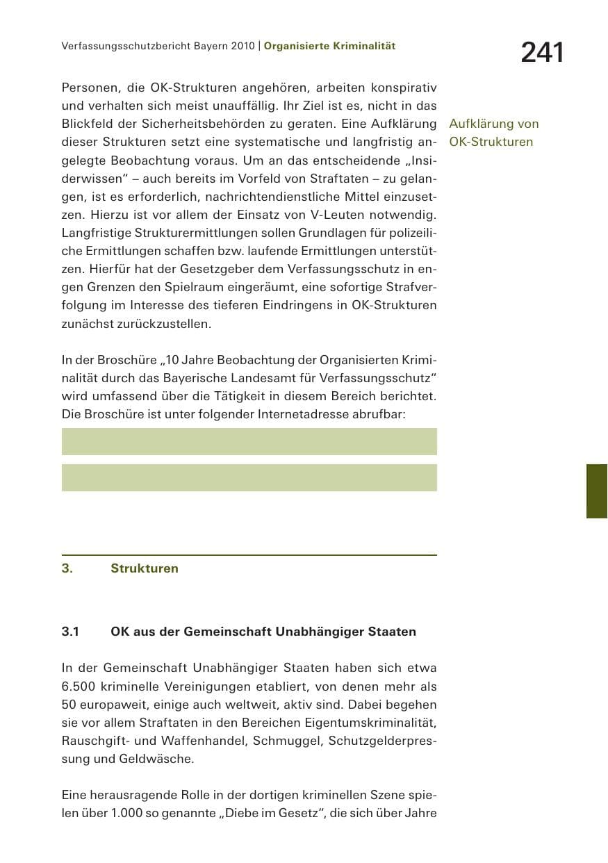Seite 243 des Verfassungsschutzbericht 2010 Bayern