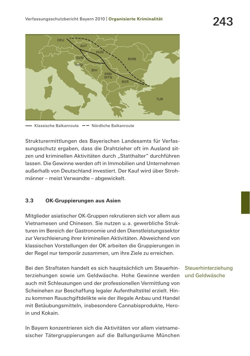 Seite 245 des Verfassungsschutzbericht 2010 Bayern
