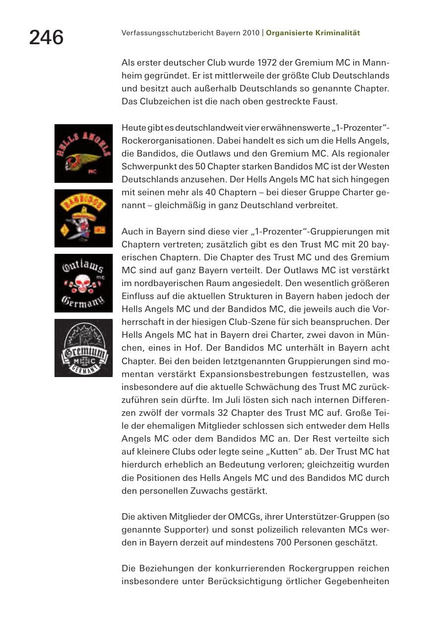 Seite 248 des Verfassungsschutzbericht 2010 Bayern